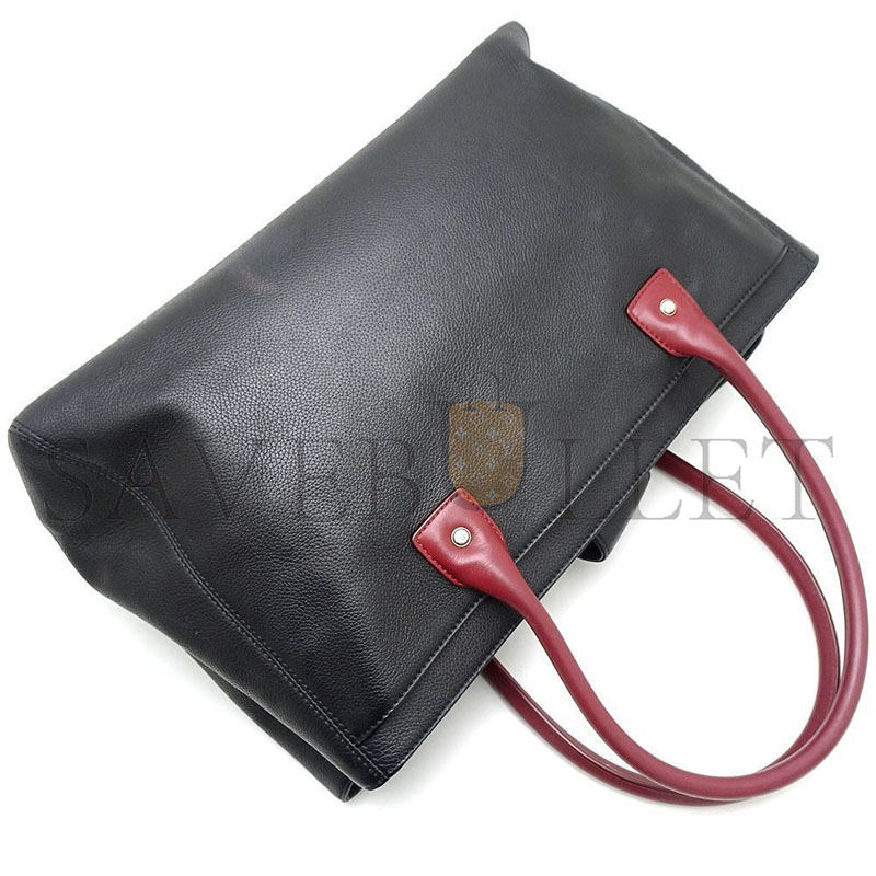 CHANEL EXECUTIVE TOTE 2WAY BAG CALF BLACK BORDEAUX (36*24*14cm) 